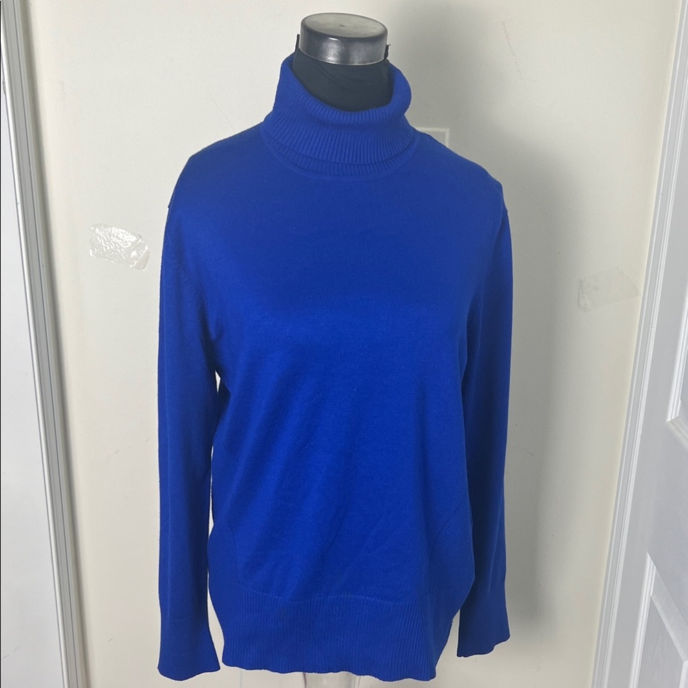 Cable & Gauge Royal Blue Turtleneck Sweater - Picture 6 of 10